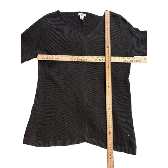 L.L. Bean 100% Cotton Rib-Knit V-Neck Sweater – Women’s Medium - Picture 5 of 7
